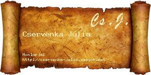 Cservenka Júlia névjegykártya