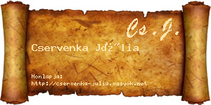 Cservenka Júlia névjegykártya